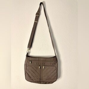 Travelon Taupe Anti-Theft Quilted Crossbody Travel Purse Bag
